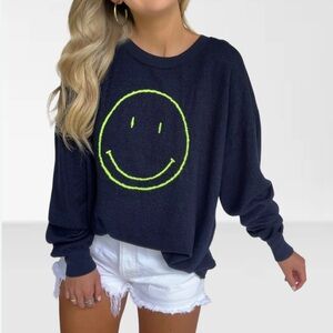 Smiley Face Sweatshirt Dark Navy Sweatshirt